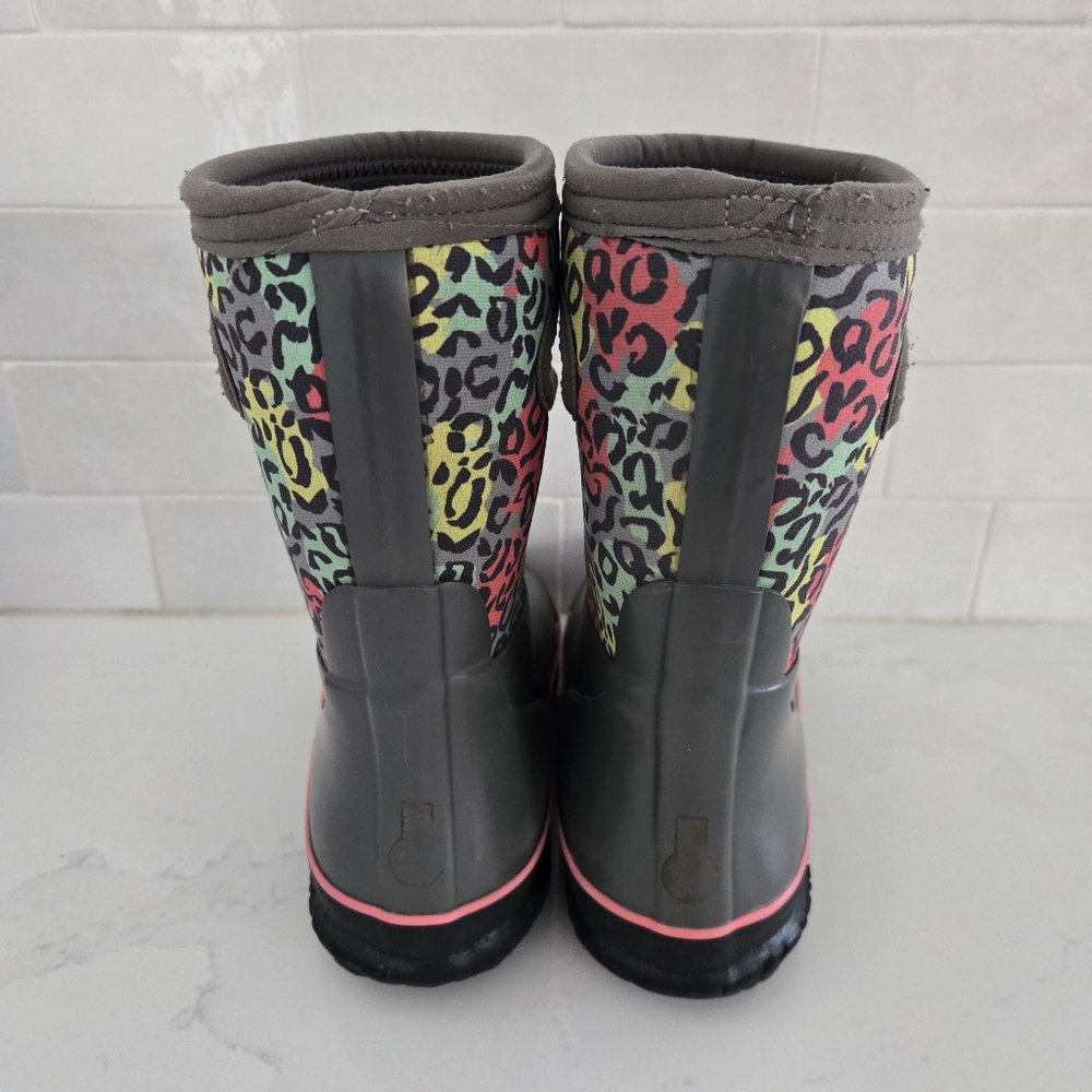 Bogs York Classic High Grasp Handles Waterproof Insulated Snow Boots Leopard 1 - Picture 4 of 7